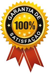 Medalha com texto garantia de satisfação 100%