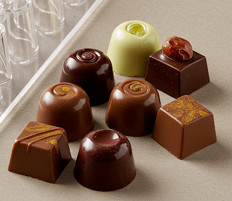 Bombones estilo belga con diseños elegantes