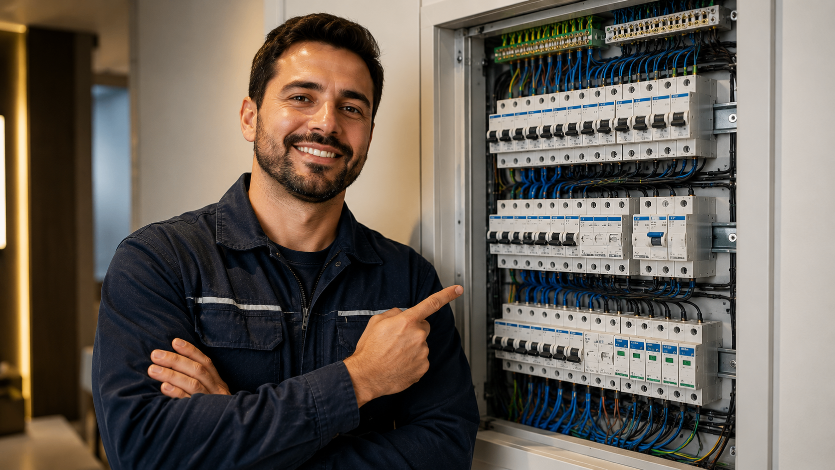 Eletricista confiante