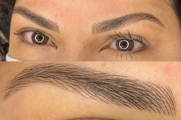 Resultado de uma micropigmentação de sobrancelha com técnica natural.