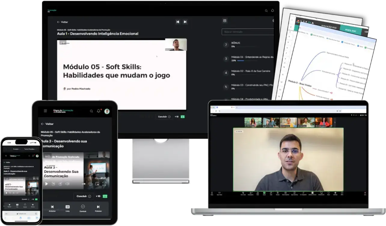 Mockups das aulas de soft skills