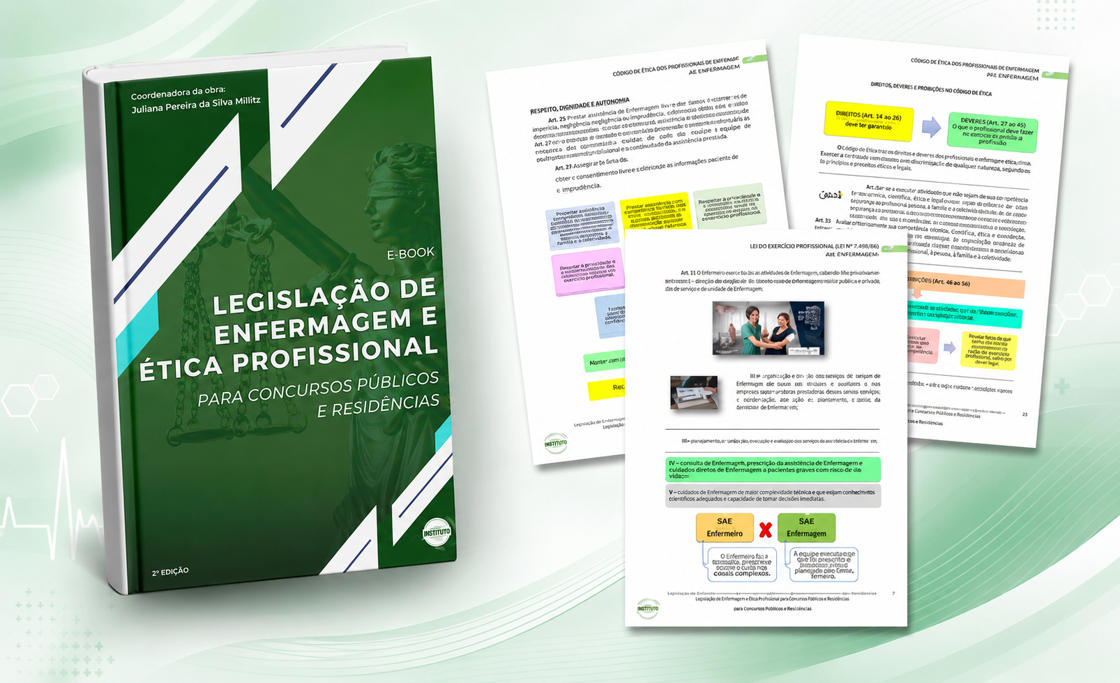 Capa do E-book Legislação de Enfermagem e Ética Profissional