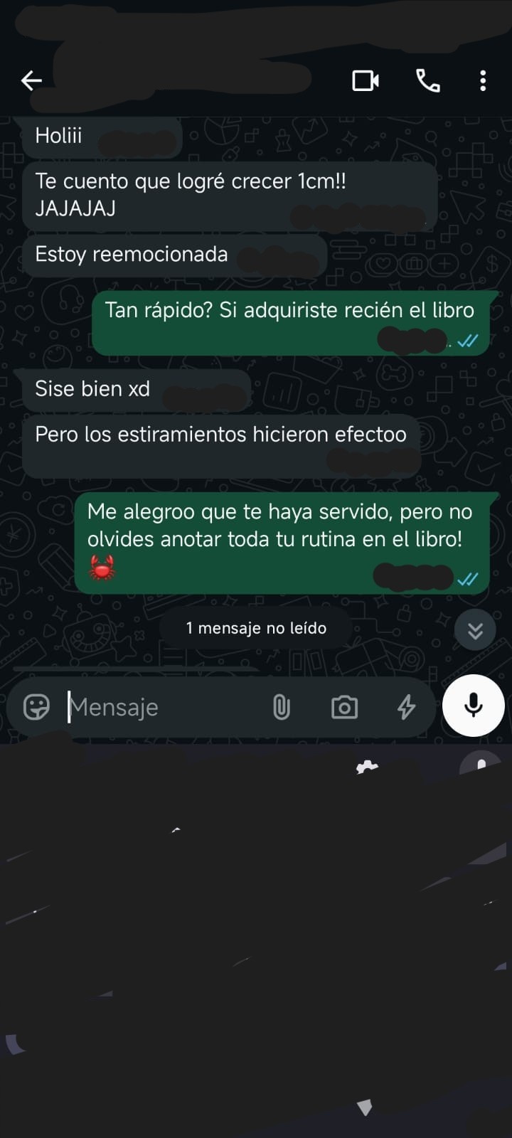 Captura de testimonio de WhatsApp 2