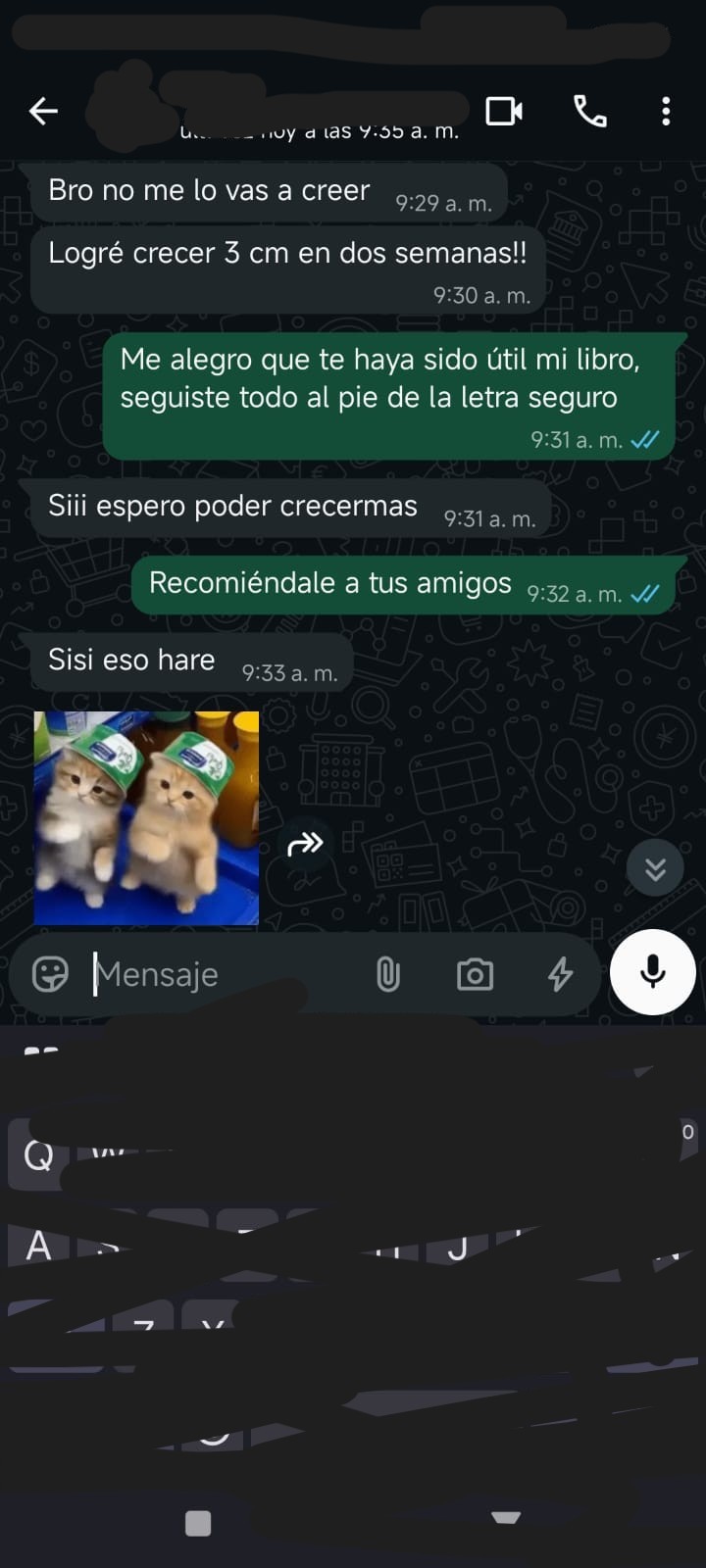 Captura de testimonio de WhatsApp 1