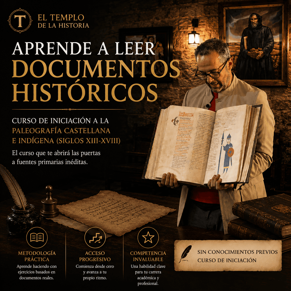 Manuscrito antiguo con pluma y tintero