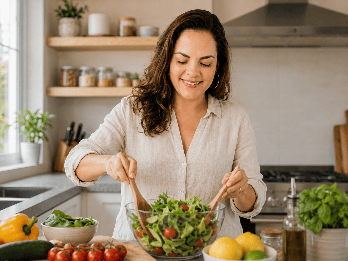 Carolina Arriagada, Nutricionista y Coach en Hábitos, mirando a cámara.