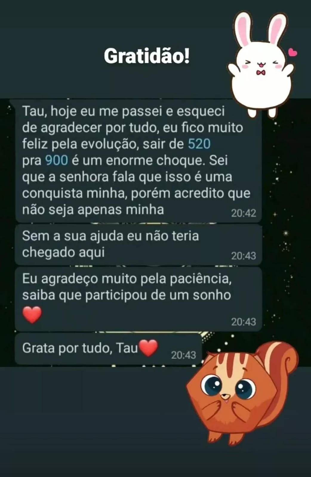 Print de sucesso de exame no Instagram