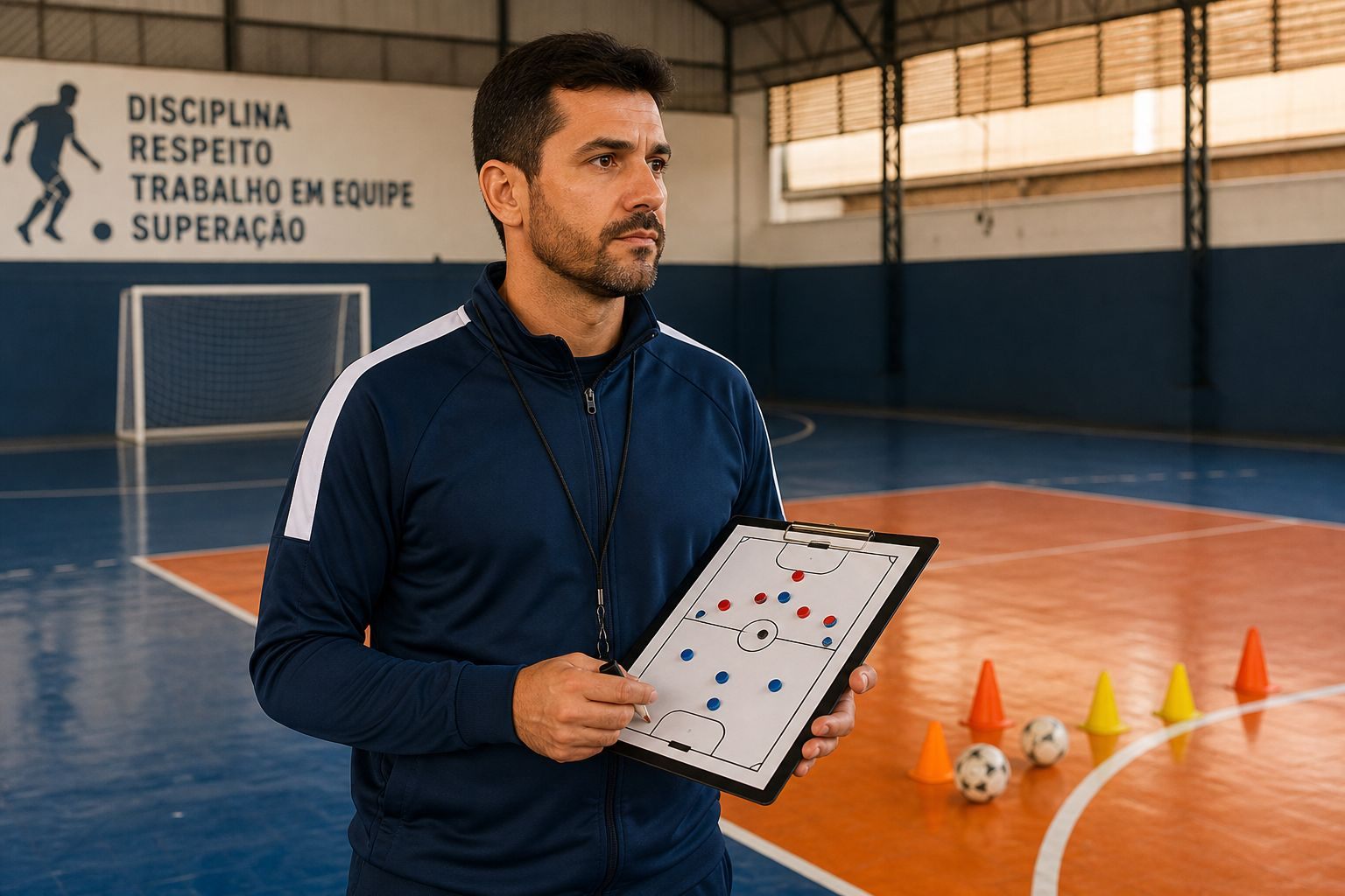 Imagem ilustrativa de uma prancheta de futsal