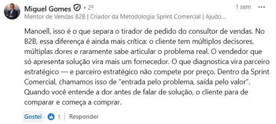 Comentário profissional 2