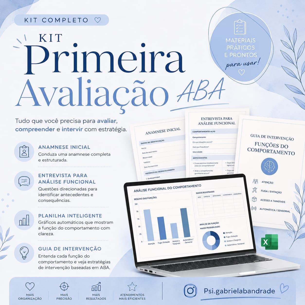 Preview do Kit Primeira Avaliação ABA