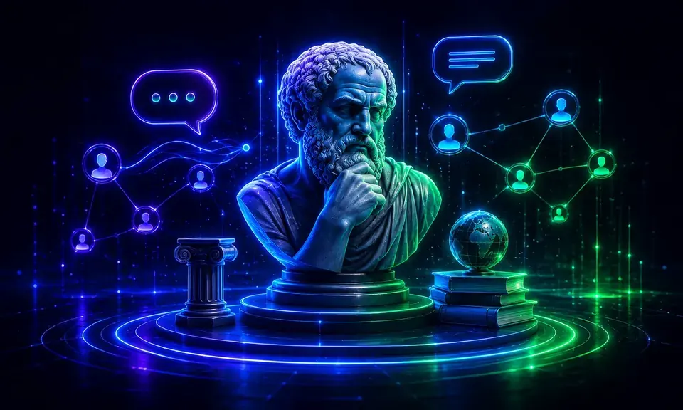 Ilustração artística de Filosofia e Sociologia
