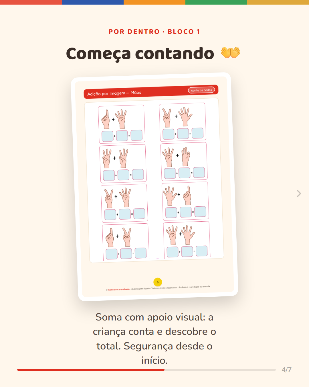 Criança contando nos dedos