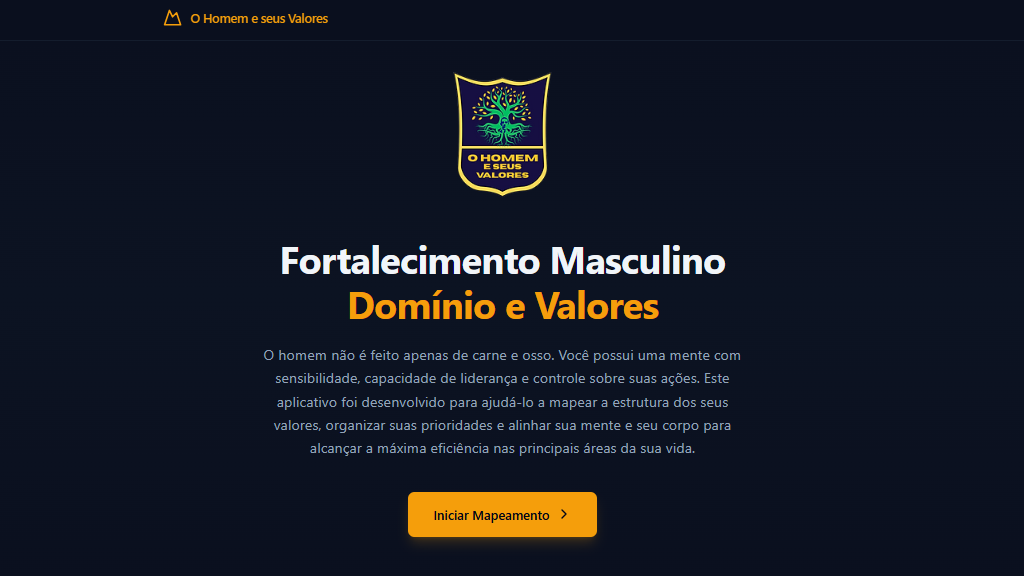 O Homem e Seus Valores App Interface