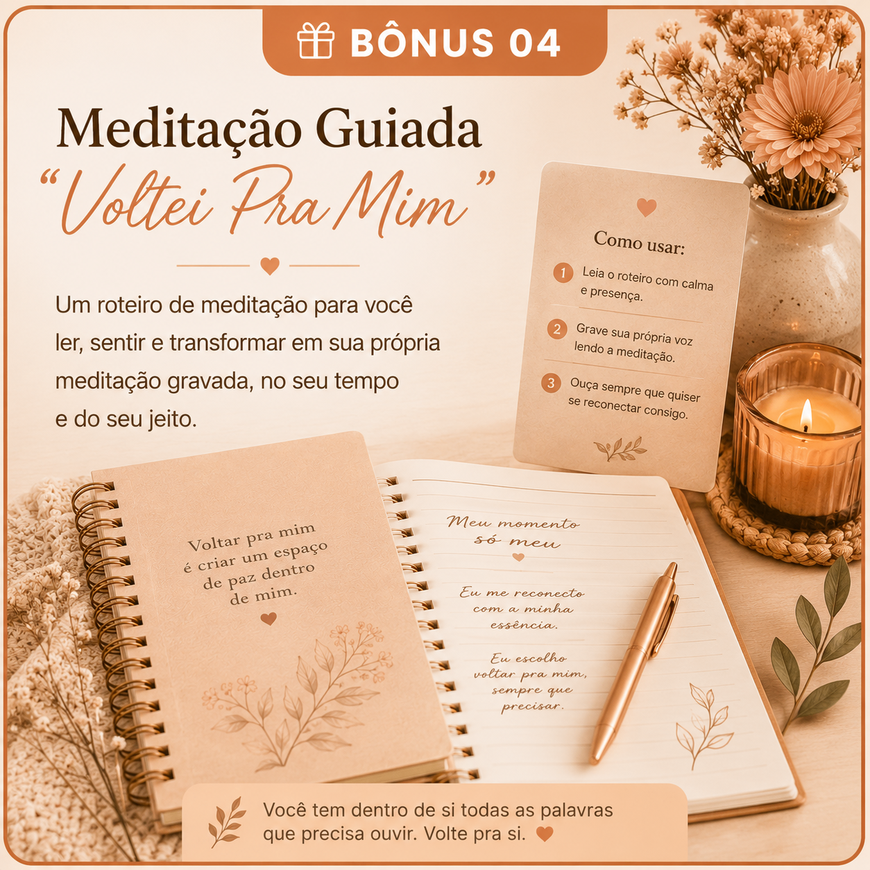 Capa da Meditação Guiada Voltei Pra Mim