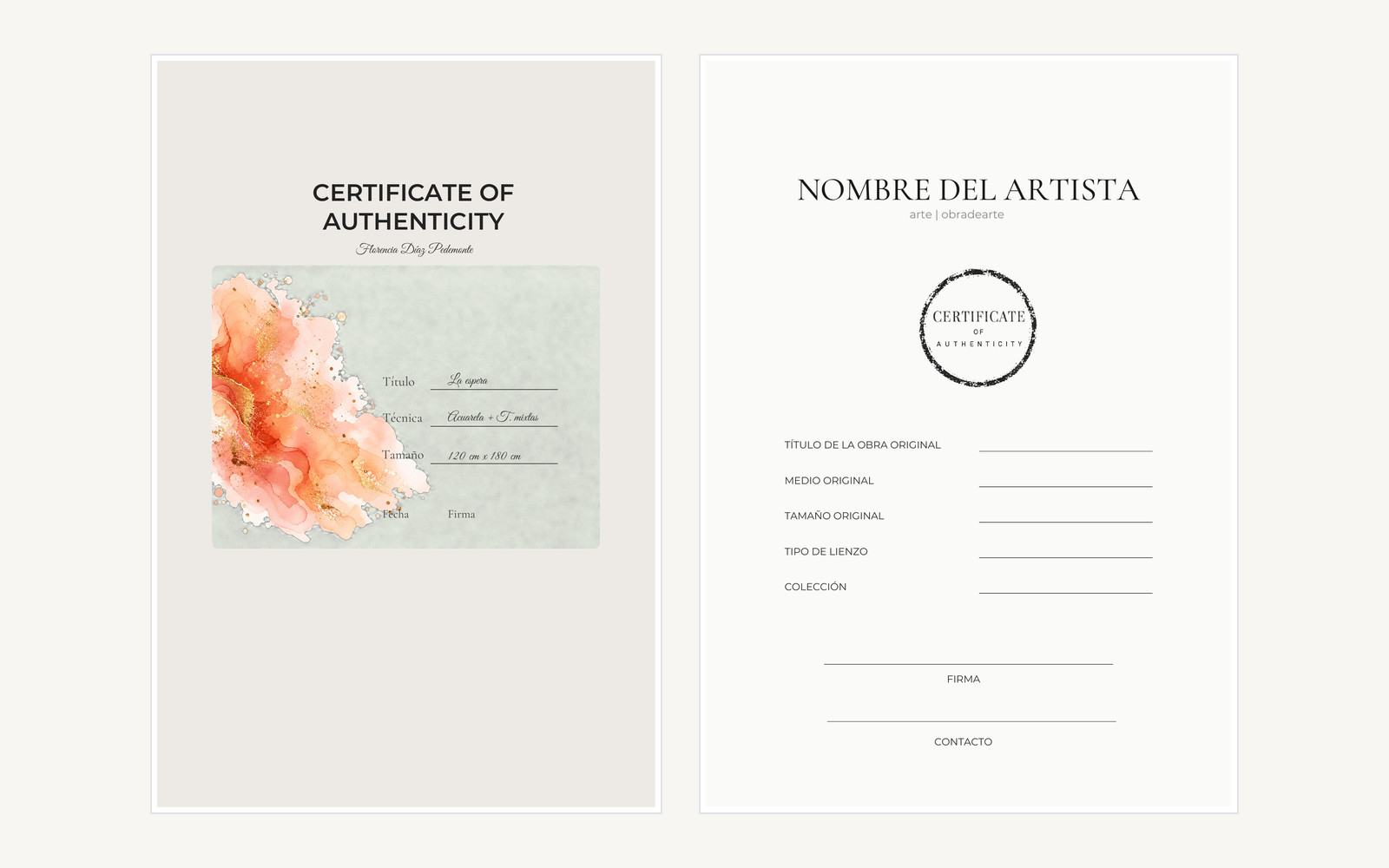 Certificado de Autenticidad 2
