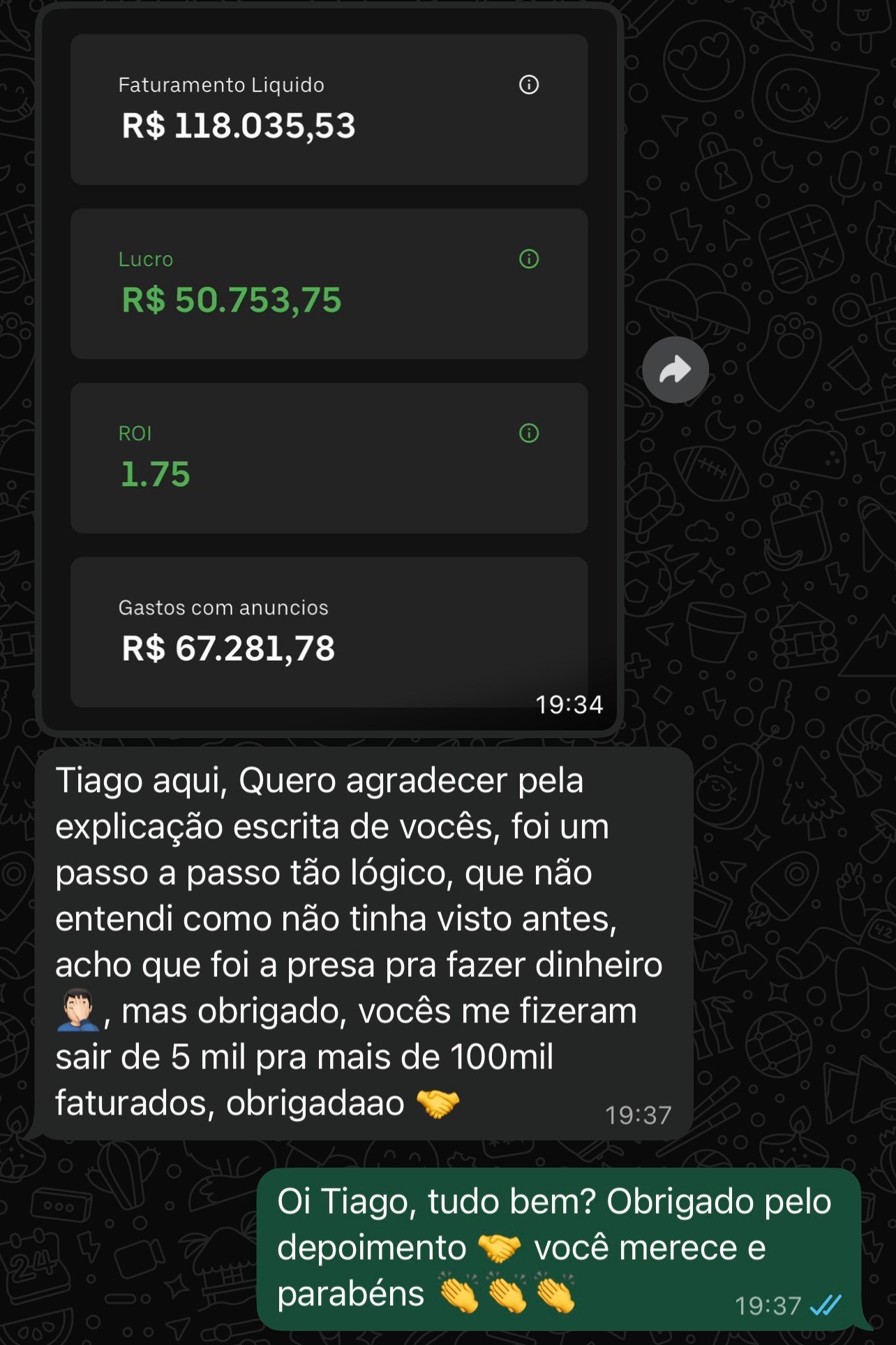Gráfico de crescimento e progresso