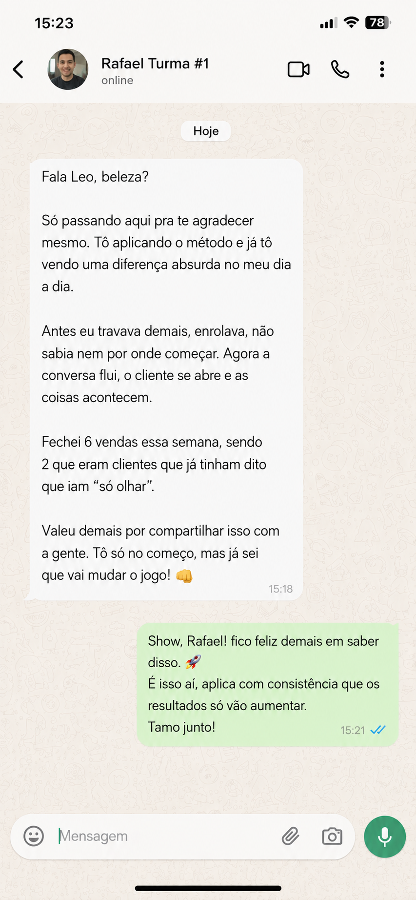 Print de resultado de aluno - gráfico de crescimento