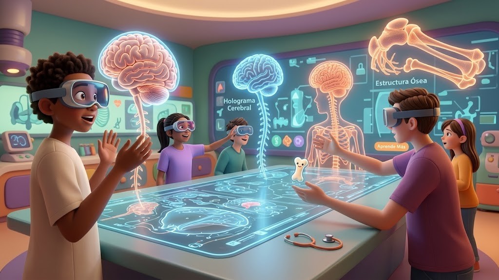 Esquema visual interactivo de estimulación y desarrollo cerebral