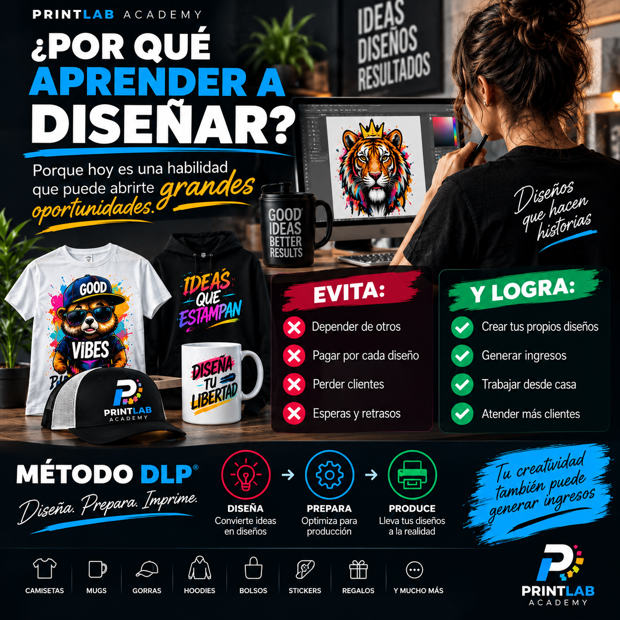 Porque es importante aprender a diseñar para DTF y sublimación
