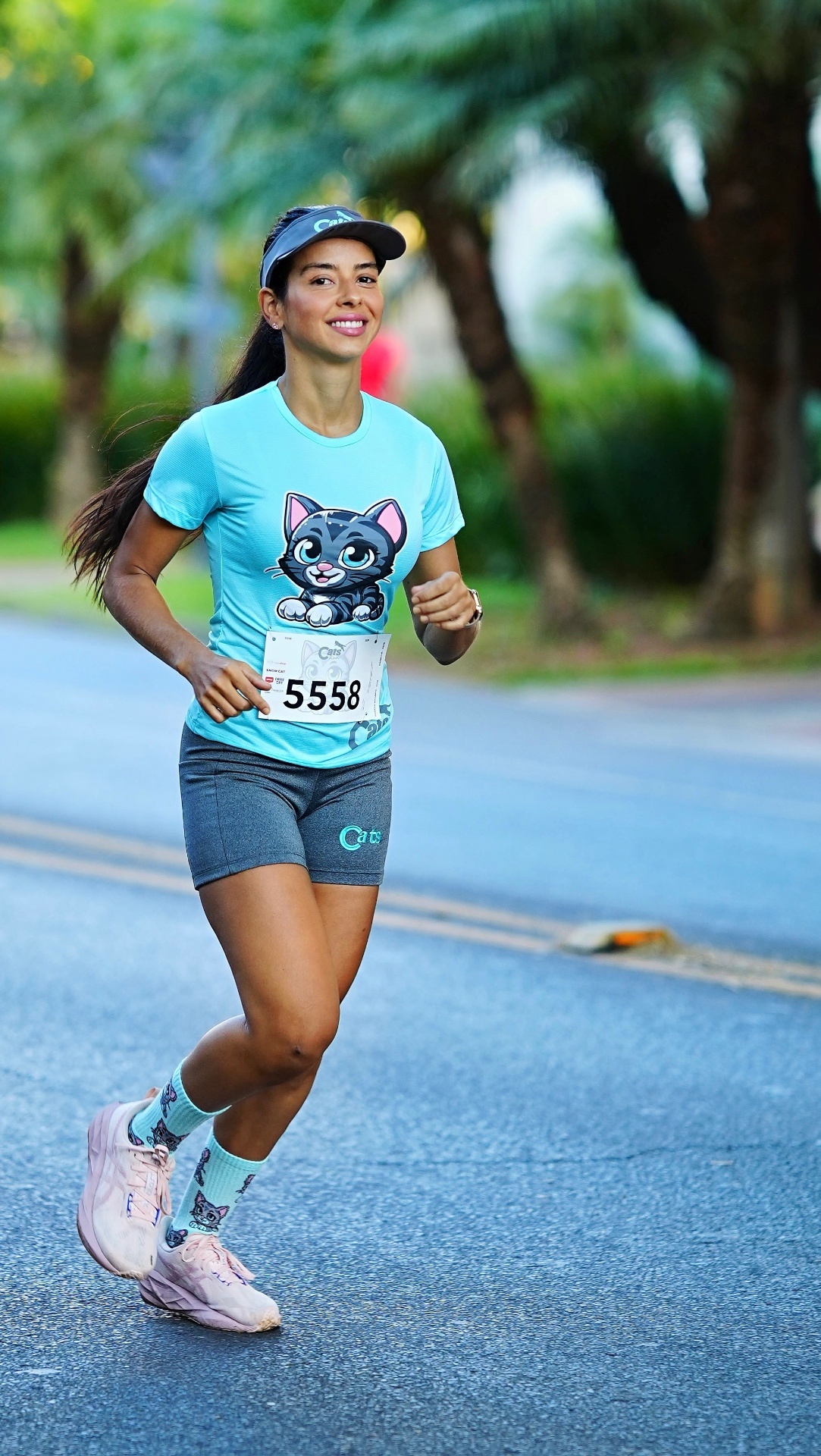 Mentora praticando corrida