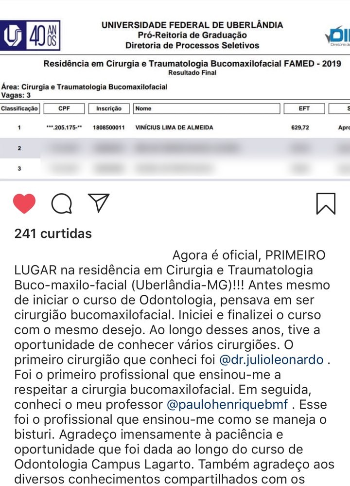 Mensagem de Vinícius Lima de Almeida