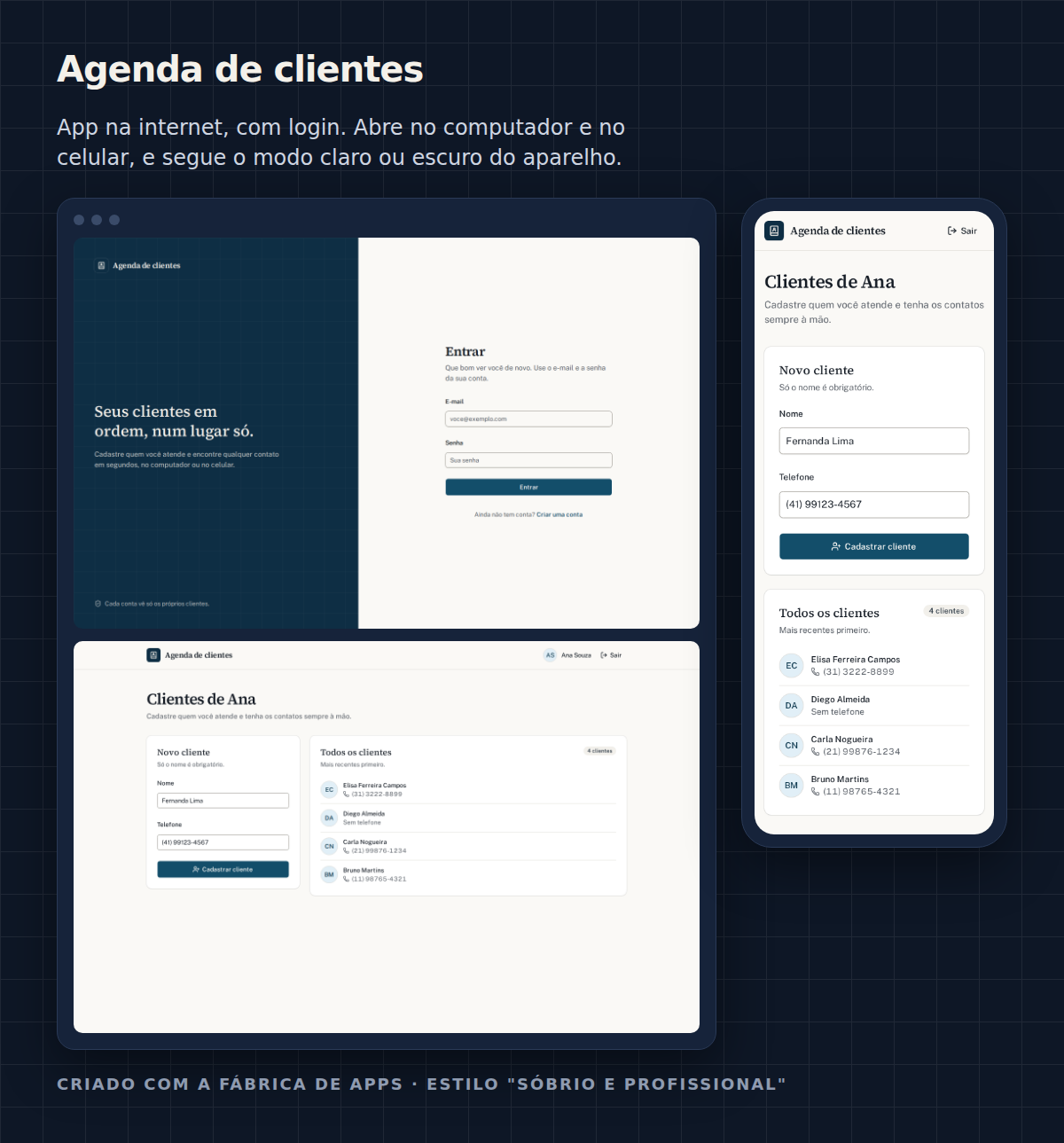 Aplicação web funcionando