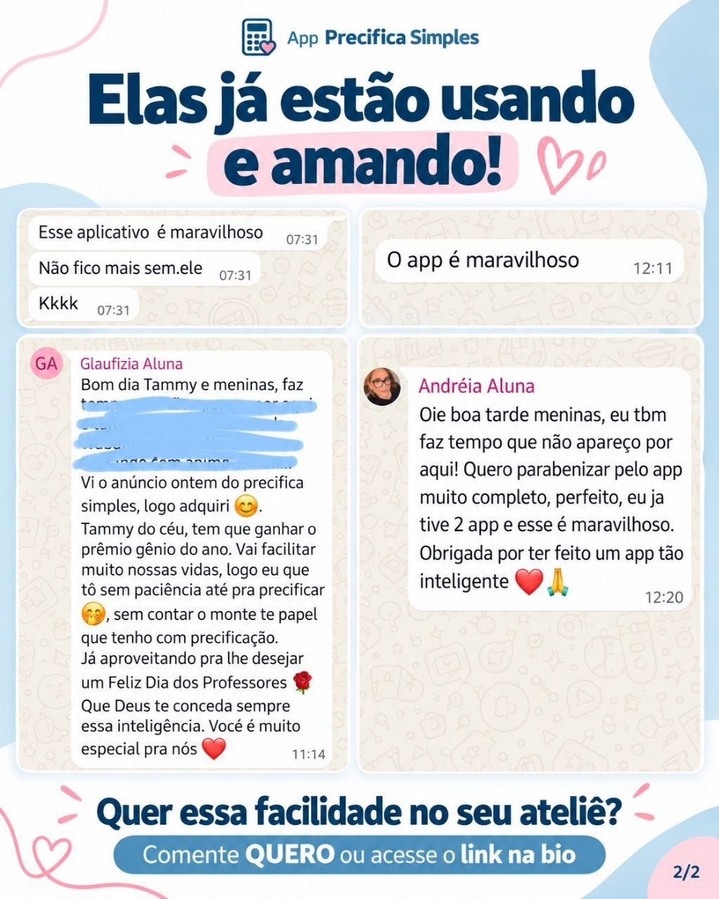 Depoimento de aluna 1