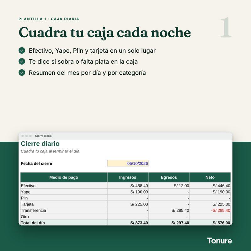 Plantilla Caja diaria