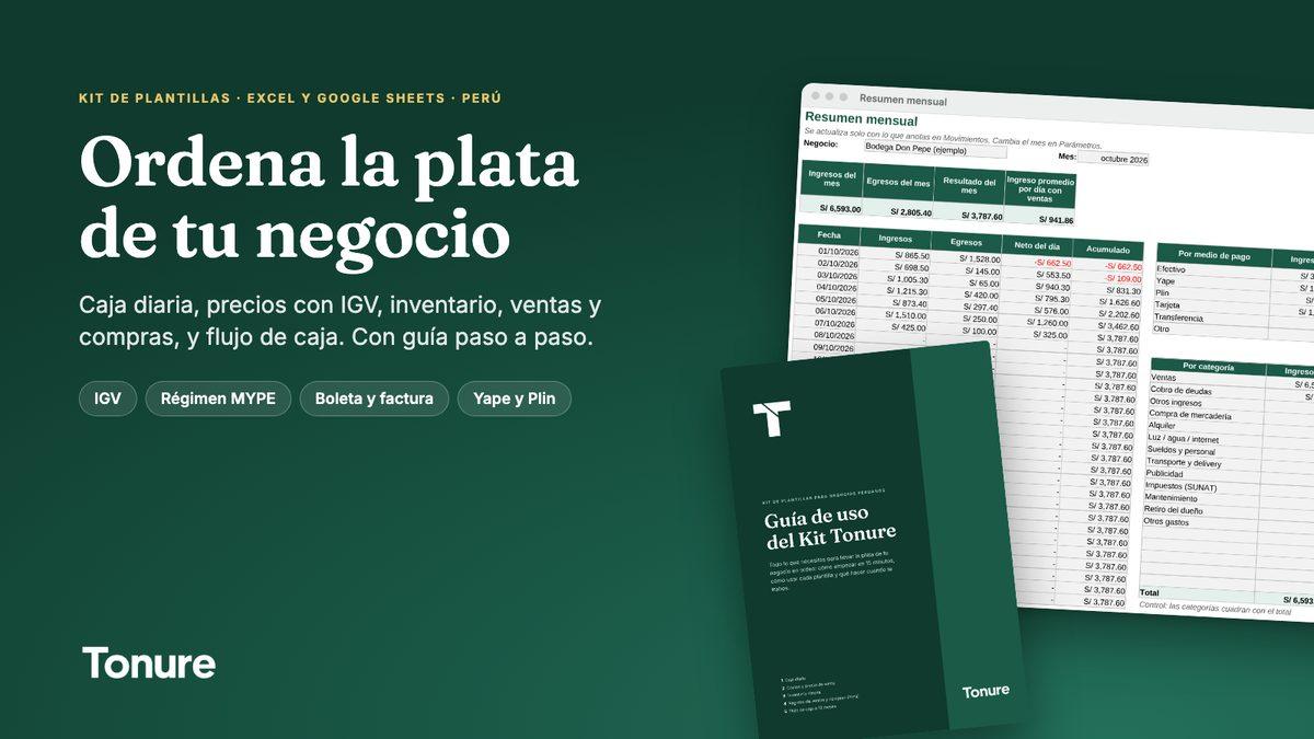 Kit Tonure: plantillas de Excel para tu negocio en Perú