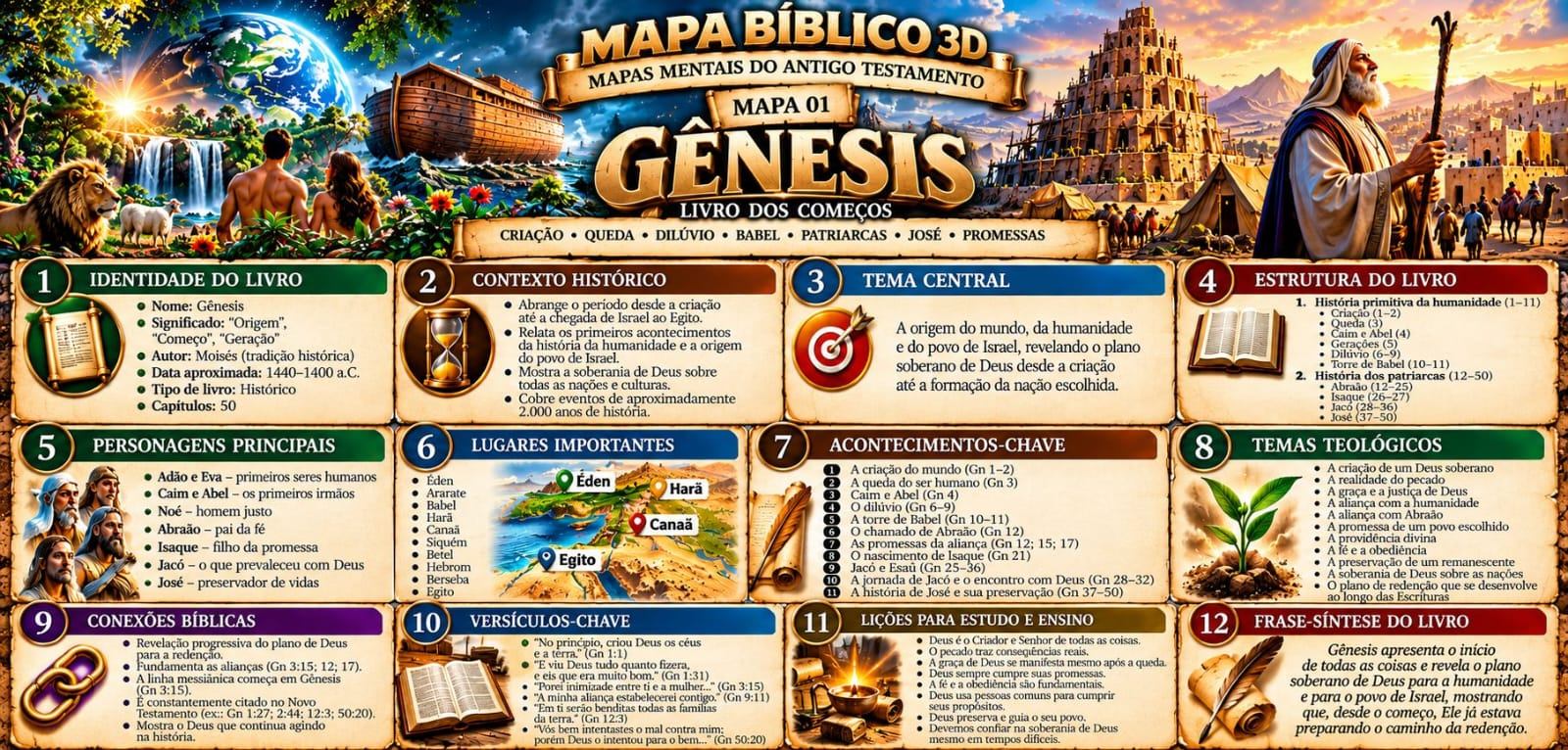 Exemplo de mapa mental de Gênesis