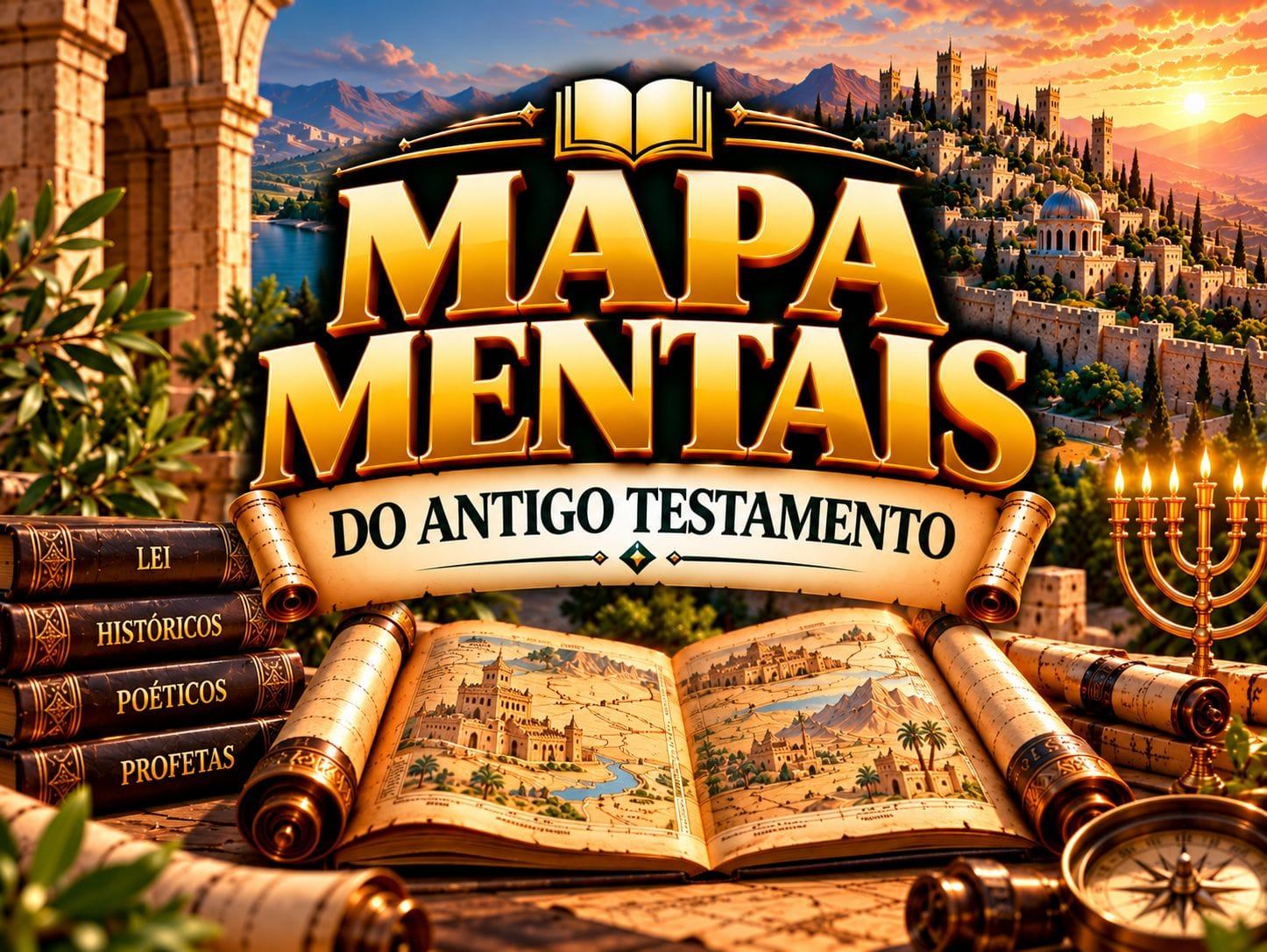Capa Mapa Bíblico 3D — Mapas Mentais do Antigo Testamento