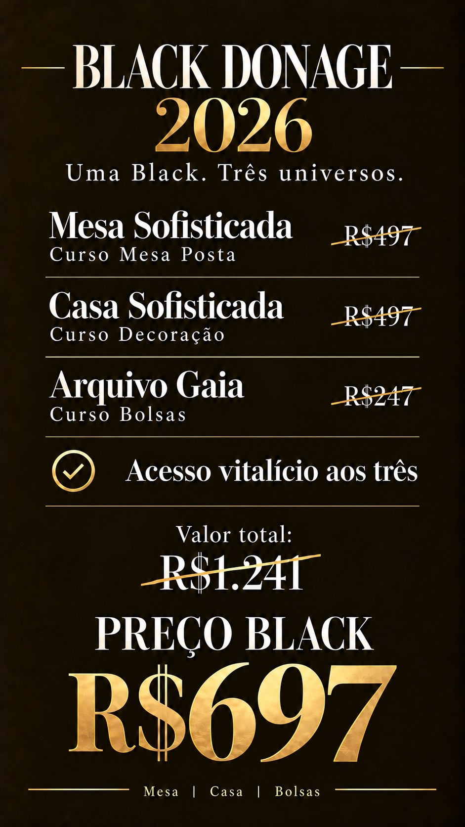 Combo Completo Donage — preço final R$ 697